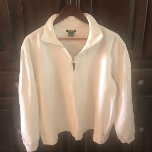 Eddie Bauer XXL 1/4 Zip White Sweater